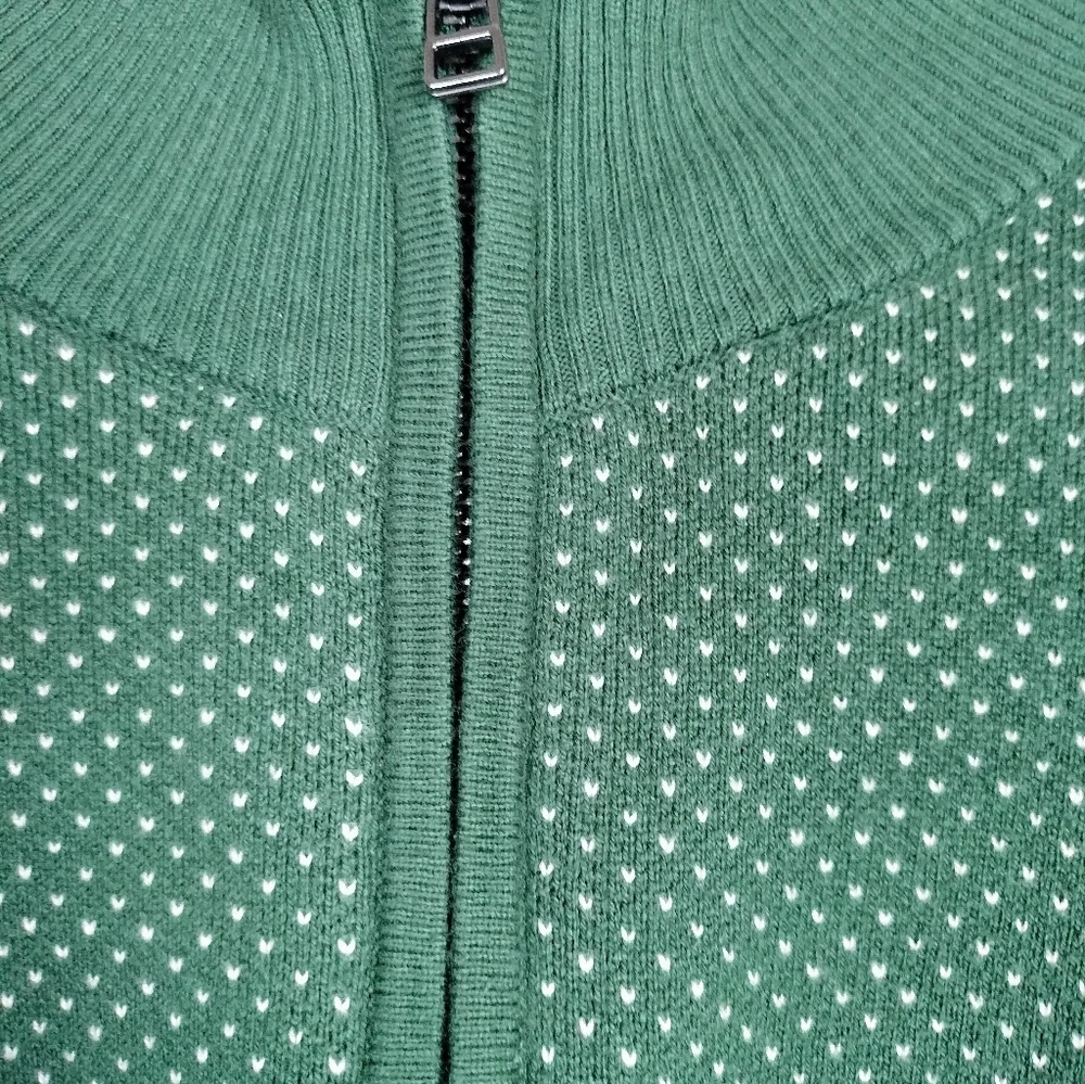 Bonobos Men's Large‎ Cotton Cashmere Birdseye Quarter Zip Sweater Green Pullover